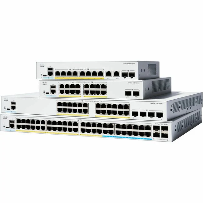 Cisco Catalyst C1300-48FP-4G Ethernet Switch - 48 Ports - Manageable - Gigabit Ethernet - 10/100/1000Base-T, 1000Base-X - 3 Layer Supported - 4 SFP Slots - 886.42 W Power Consumption - 740 W PoE Budget - Twisted Pair, Optical Fiber - PoE Ports - Rack-moun