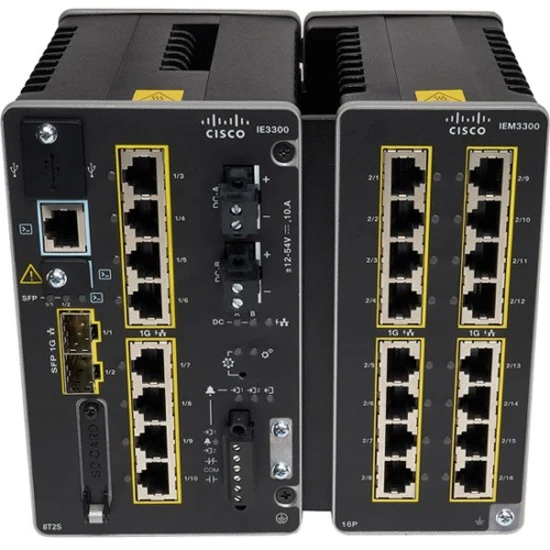 Cisco Catalyst IE-3300-8P2S Rugged Switch - 8 Ports - Manageable - 3 Layer Supported - Modular - 2 SFP Slots - Twisted Pair, Optical Fiber - DIN Rail Mountable - 5 Year Limited Warranty