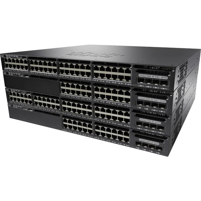 Cisco Catalyst WS-C3650-24PD Ethernet Switch - 24 Ports - Manageable - Gigabit Ethernet, 10 Gigabit Ethernet - 10/100/1000Base-T, 10GBase-X - Refurbished - 2 Layer Supported - Twisted Pair, Optical Fiber - 1U High - Rack-mountable, Desktop - Lifetime Limi
