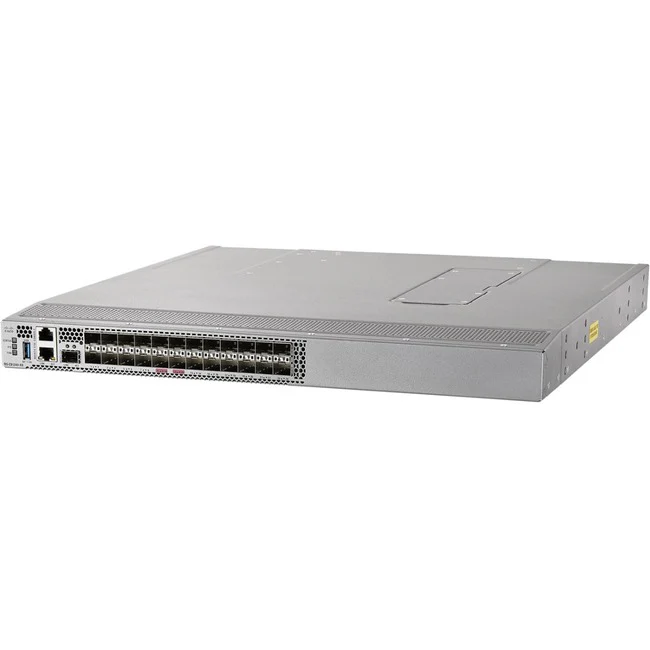 Cisco MDS 9124V 64-Gbps 24-Port Fibre Channel Switch (24 64G SW Optics, Exhaust) - 24 Ports - 64 Gbit/s - 24 Fiber Channel Ports - Gigabit Ethernet - 24 x Total Expansion Slots - 24 x SFP+ Slots - Rack-mountable - 1U