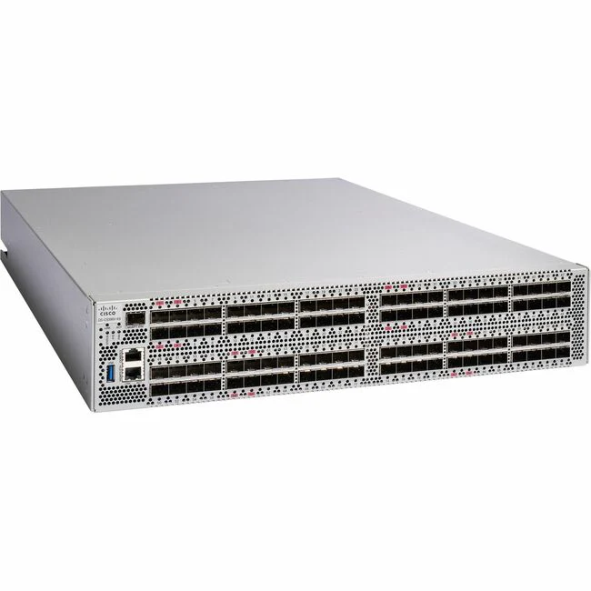 Cisco MDS 9396V Fibre Channel Switch - 96 Ports - 32 Gbit/s - 96 Fiber Channel Ports - Gigabit Ethernet - 48 x Total Expansion Slots - SFP+ - 48 x SFP+ Slots - Manageable - Rack-mountable - 2U - Redundant Power Supply