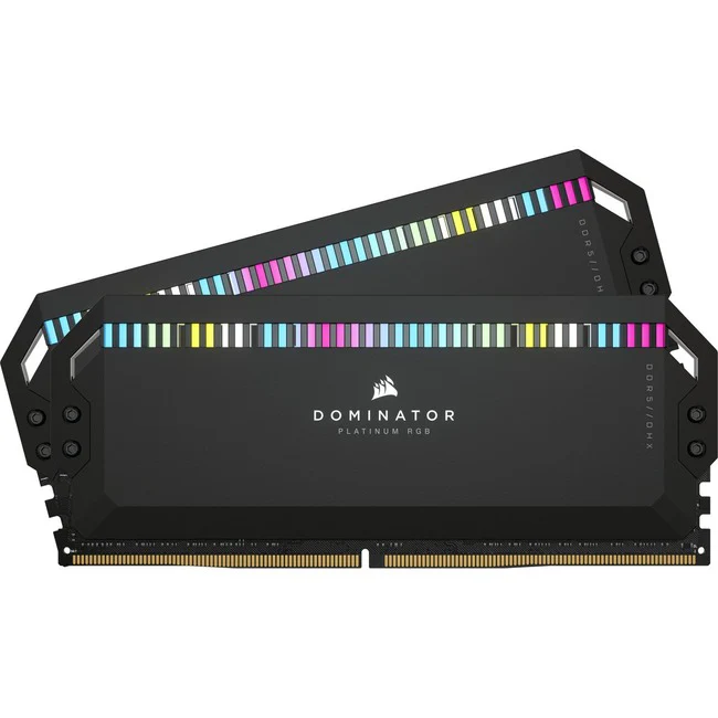 Corsair Dominator Platinum RGB 32GB (2 x 16GB) DDR5 DRAM 5200MHz C40 Memory Kit - Black - For Motherboard, Desktop PC - 32 GB (2 x 16GB) - DDR5 5200/PC5-41600 DDR5 SDRAM - 5200 MHz - CL40 - 1.25 V - 288-pin - DIMM - Lifetime Warranty