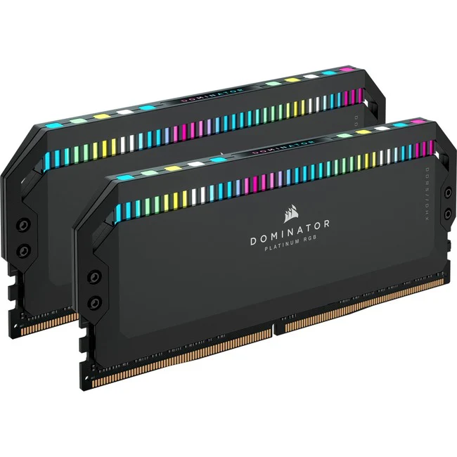 Corsair Dominator Platinum RGB 32GB (2x16GB) DDR5 DRAM 5600MHz C36 Memory Kit - Black - For Desktop PC, Motherboard - 32 GB (2 x 16GB) - DDR5-5600/PC5-44800 DRAM - 5600 MHz - CL36 - 1.25 V - 288-pin - DIMM - Lifetime Warranty