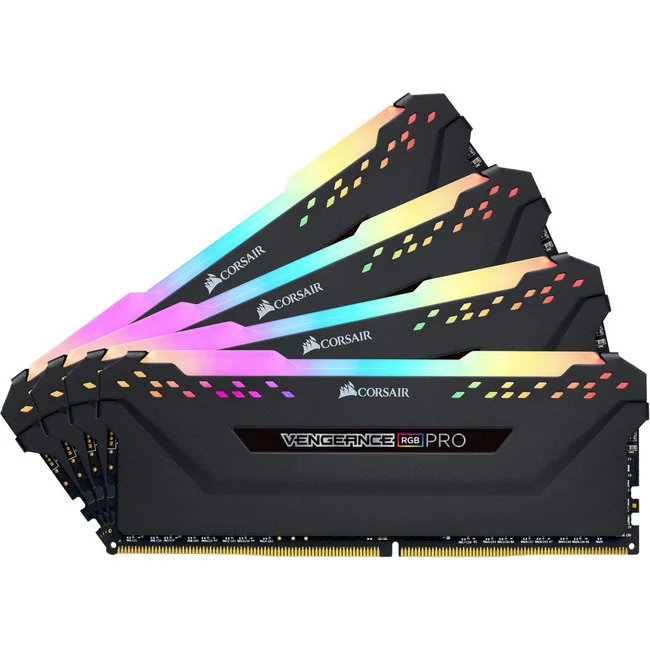 Corsair Vengeance RGB Pro 32GB DDR4 SDRAM Memory Module Kit - 32 GB (4 x 8GB) - DDR4-3200/PC4-25600 DDR4 SDRAM - 3200 MHz - CL15 - 1.35 V - Non-ECC - Unbuffered - 288-pin - DIMM