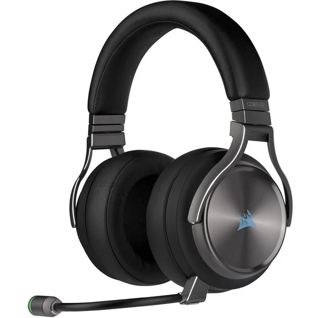 Corsair VIRTUOSO RGB Wireless SE High-Fidelity Gaming Headset - Gunmetal - Stereo - Mini-phone (3.5mm) - Wired/Wireless - 60 ft - 32 Ohm - 20 Hz - 40 kHz - Over-the-head - Binaural - Circumaural - 4.92 ft Cable - Omni-directional Microphone - Gunmetal