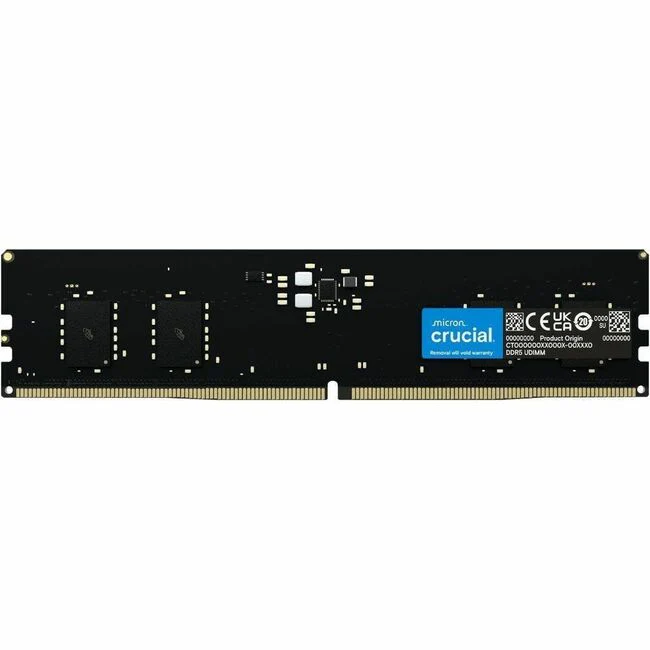 Crucial 32GB DDR5 SDRAM Memory Module - For Motherboard, Desktop PC - 32 GB (1 x 32GB) - DDR5-4800/PC5-38400 DDR5 SDRAM - 4800 MHz Single-rank Memory - CL40 - 1.10 V - On-die ECC - Unbuffered - 288-pin - DIMM - Lifetime Warranty