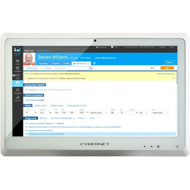 Cybernet CYBERMED-PX22 22" Class LCD Touchscreen Monitor - 16:9 - 21.5" Viewable - Projected Capacitive - 1920 x 1080 - Full HD - MVA technology - LED Backlight - HDMI - USB - 1 x HDMI In - White - 3 Year