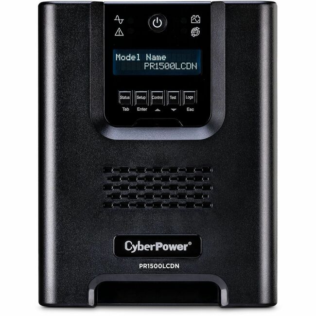 CyberPower PR1500LCDN Smart App Sinewave UPS Systems - 1500VA/1500W, 120 VAC, NEMA 5-15P, Mini-Tower, Sine Wave, 8 Outlets, LCD, PowerPanel® Business, $375000 CEG, 3YR Warranty