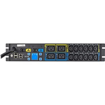 Eaton Metered Input rack PDU, 2U, L6-30P input, 10 ft cord, Single-phase, 200-240V, Outlets: (12) C13 Outlet grip, (4) C19 Outlet grip - NEMA L6-30P - 12 x IEC 60320 C13, 4 x IEC 60320 C19 - 230 V AC - 5760 W - Network (RJ-45) - 2U - Horizontal - Rack-mou