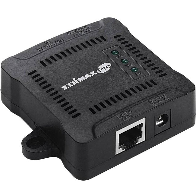 Edimax IEEE 802.3at Gigabit PoE+ Splitter with Adjustable 5V DC, 9V DC, 12V DC Output - 12 V DC, 2 A Output - 1 x 10/100/1000Base-T Input Port(s) - 1 x 10/100/1000Base-T Output Port(s)