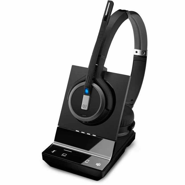 EPOS IMPACT SDW 5063T Headset - Microsoft Teams Certification - Stereo - Wireless - DECT - 590.6 ft - 20 Hz - 20 kHz - On-ear - Binaural - Ear-cup - Noise Cancelling, MEMS Technology Microphone - Black