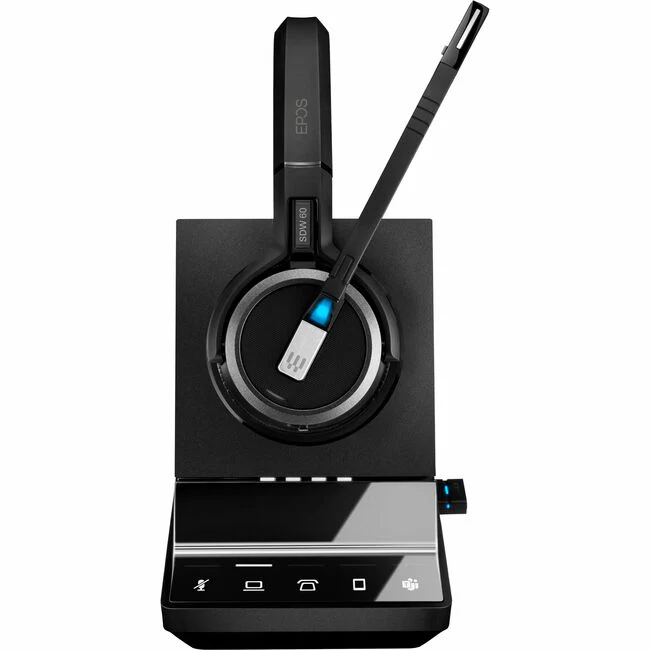 EPOS IMPACT SDW 5066T Headset - Microsoft Teams Certification - Stereo - USB - Wired/Wireless - DECT - 590.6 ft - 20 Hz - 20 kHz - On-ear - Binaural - Ear-cup - Noise Cancelling, MEMS Technology Microphone - Black