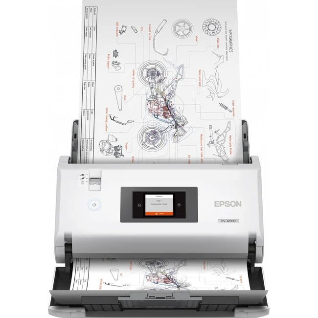 Epson DS-32000 Large Format Sheetfed Scanner - 1200 dpi Optical - 30-bit Color - 24-bit Grayscale - 90 ppm (Mono) - 90 ppm (Color) - Duplex Scanning - USB