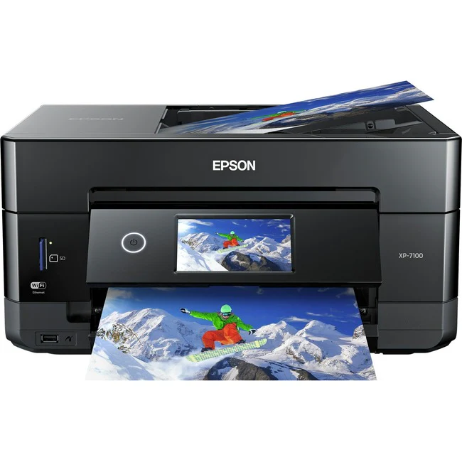 Epson Expression Premium XP-7100 Inkjet Multifunction Printer-Color-Copier/Scanner-5760x1440 dpi Print-Automatic Duplex Print-120 sheets Input-1200 dpi Optical Scan-Wireless LAN-Apple AirPrint-Epson Connect Epson iPrint-Mopria-Epson Email Print - Copier/P