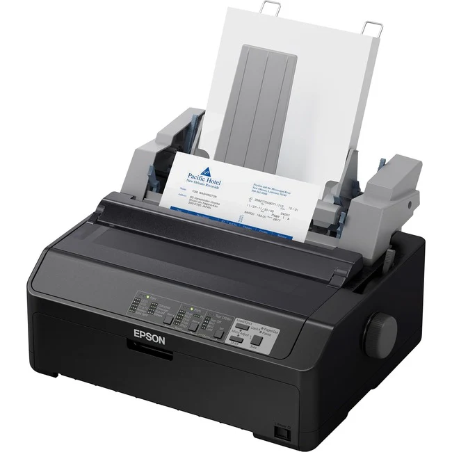 Epson LQ-590II NT 24-pin Dot Matrix Printer - Monochrome - Energy Star - 584 cps Mono - 8.50" Width x 11" Length - USB - Parallel - Serial - Fast Ethernet