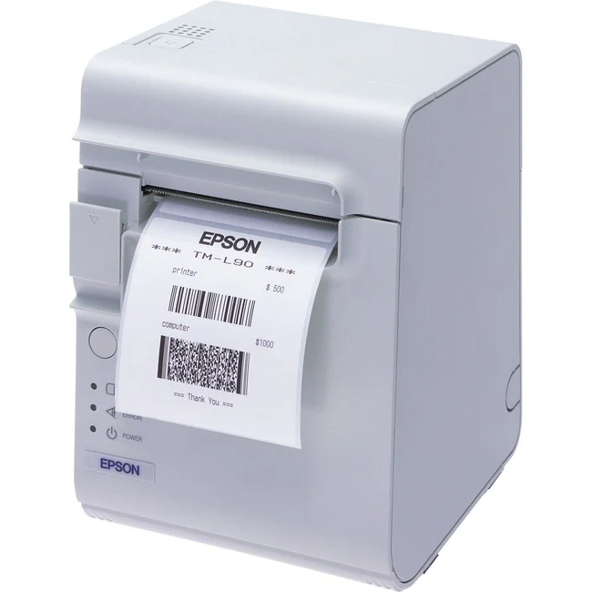 Epson TM-L90 Plus Desktop Direct Thermal Printer - Monochrome - Label Print - USB - Serial - With Cutter - Cool White - 2.83" Print Width - 5.91 in/s Mono - 203 x 203 dpi - 3.14" Label Width - 2.83" Print Width - 5.91 in/s Mono - 203 x 203 dpi - 3.14" Lab