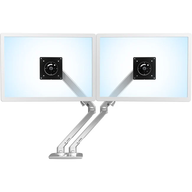 Ergotron MXV Desk Dual Monitor Arm (Polished Aluminum) Two-Monitor Mount