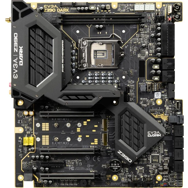 EVGA Z390 DARK Desktop Motherboard - Intel Z390 Chipset - Socket H4 LGA-1151 - Intel Optane Memory Ready - Extended ATX - 32 GB DDR4 SDRAM Maximum RAM - DIMM - 2 x Memory Slots - Gigabit Ethernet - 6 x SATA Interfaces