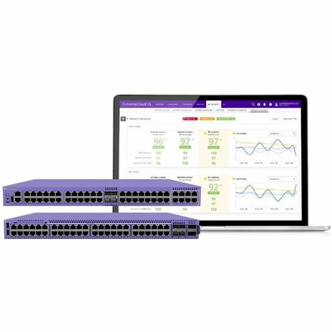 Extreme Networks 24-Port Multi-Gig Switch 4MW-20P-4X - 24 Ports - Manageable - 10 Gigabit Ethernet, Gigabit Ethernet, 5 Gigabit Ethernet - 10GBase-X, 10/100/1000Base-T, 5GBase-T - 2 Layer Supported - 458 W Power Consumption - 370 W PoE Budget - Optical Fi