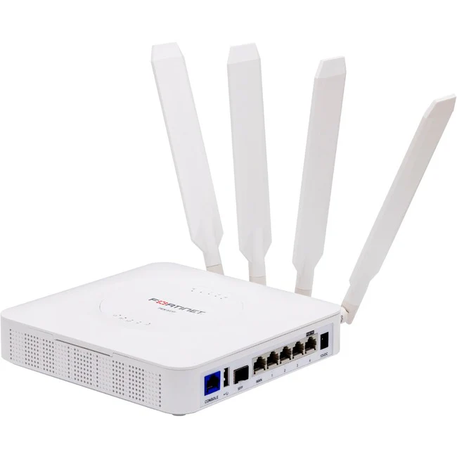Fortinet FortiExtender FEX-511F 2 SIM Ethernet, Cellular Wireless Router - 5G - HSPA+, LTE, UMTS - Quad Band - 4 x Antenna - 4 x Network Port - 1 x Broadband Port - USB - PoE Ports - Gigabit Ethernet - Desktop, Wall Mountable