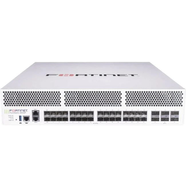 Fortinet FortiGate 3500F Network Security/Firewall Appliance - 100GBase-X, 40GBase-X, 10GBase-X, 1000Base-X - 100 Gigabit Ethernet - 74.38 GB/s Firewall Throughput - AES (256-bit), SHA-2 256-bit - 30000 VPN - 38 Total Expansion Slots - 3 Year 24x7 FortiCa