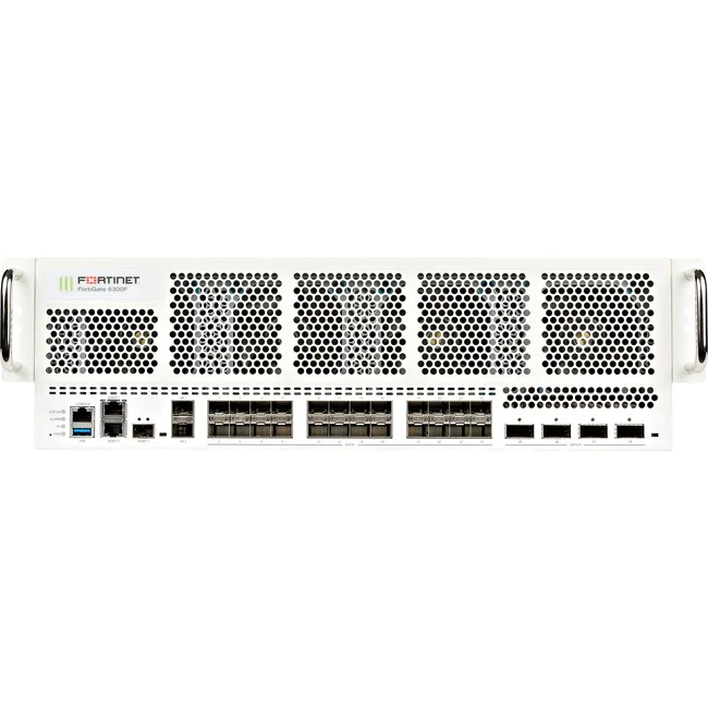 Fortinet FortiGate 6300F Network Security/Firewall Appliance - 10GBase-X, 100GBase-X, 40GBase-X - 100 Gigabit Ethernet - AES (128-bit), AES (256-bit), SHA-256 - 31 Total Expansion Slots - 3U - Rack-mountable