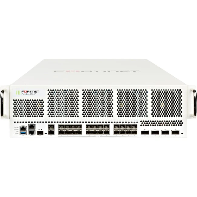 Fortinet FortiGate 6500F Network Security/Firewall Appliance - 100GBase-X, 40GBase-X, 10GBase-X - 100 Gigabit Ethernet - AES (256-bit), SHA-256 - 31 Total Expansion Slots - 3U - Rack-mountable