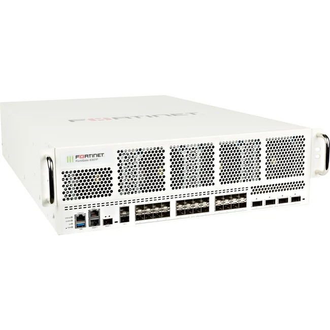 Fortinet FortiGate FG-6301F-DC Network Security/Firewall Appliance - 10GBase-X, 100GBase-X, 40GBase-X - 100 Gigabit Ethernet - AES (256-bit), SHA-256 - 30000 VPN - 30 Total Expansion Slots - 3 Year 24x7 FortiCare and FortiGuard UTP - 3U - Rack-mountable