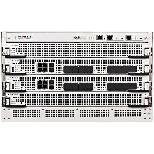 Fortinet FortiGate FG-7040E Network Security/Firewall Appliance - AES (256-bit), SHA-1 - 48000 VPN - 4 Total Expansion Slots - 3 Year 24x7 FortiCare and Unified Threat Protection (UTP) - 6U - Rack-mountable