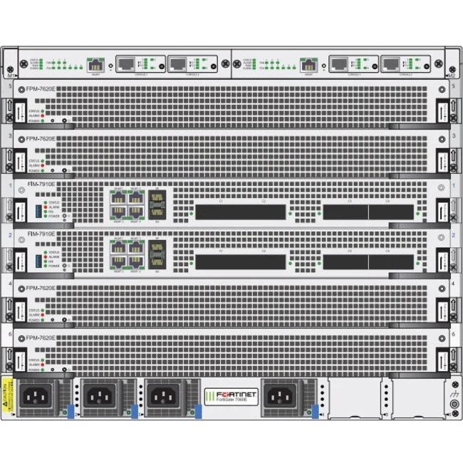 Fortinet FortiGate FG-7060E-9-DC Network Security/Firewall Appliance - AES (256-bit), SHA-1 - 48000 VPN - 6 Total Expansion Slots - 3 Year 24x7 FortiCare and FortiGuard UTP - 8U - Rack-mountable