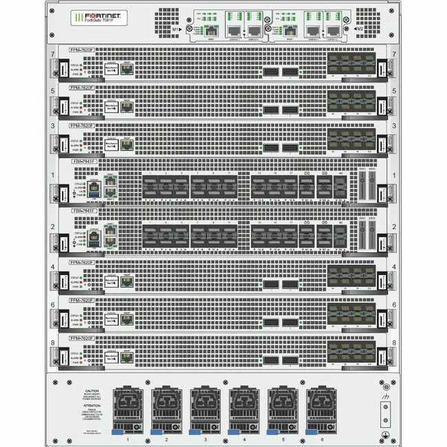 Fortinet FortiGate FG-7081F-2 Network Security Appliance - 141.13 GB/s Firewall Throughput - AES (256-bit), SHA-256 - 30000 VPN - 8 Total Expansion Slots - 3 Year FortiCare Premium and FortiGuard Unified Threat Protection (UTP) - 12U - Rack-mountable