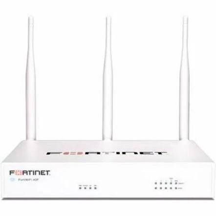 Fortinet FortiWifi FWF-40F Network Security/Firewall Appliance - 5 Port - 10/100/1000Base-T - Gigabit Ethernet - 640 MB/s Firewall Throughput - Wireless LAN - AES (256-bit), SHA-256 - 200 VPN - 5 x RJ-45 - 3 Year 24x7 FortiCare Support + FortiGuard Unifie
