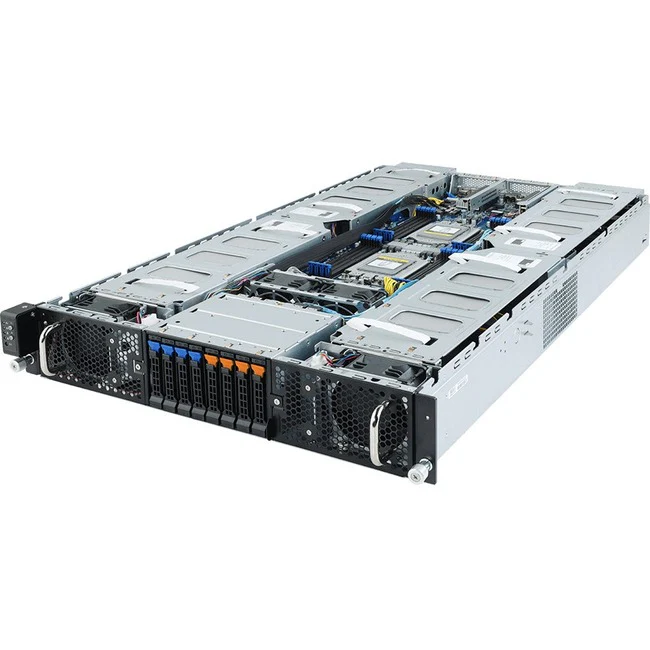 Gigabyte G292-Z42 Barebone System - 2U Rack-mountable - Socket SP3 - 2 x Processor Support - AMD Chip - 128 GB DDR4 SDRAM DDR4-3200/PC4-25600 Maximum RAM Support - 16 Total Memory Slots - Serial ATA/600 Controller - ASPEED AST2500 Graphic(s) - 8 2.5" Bay(