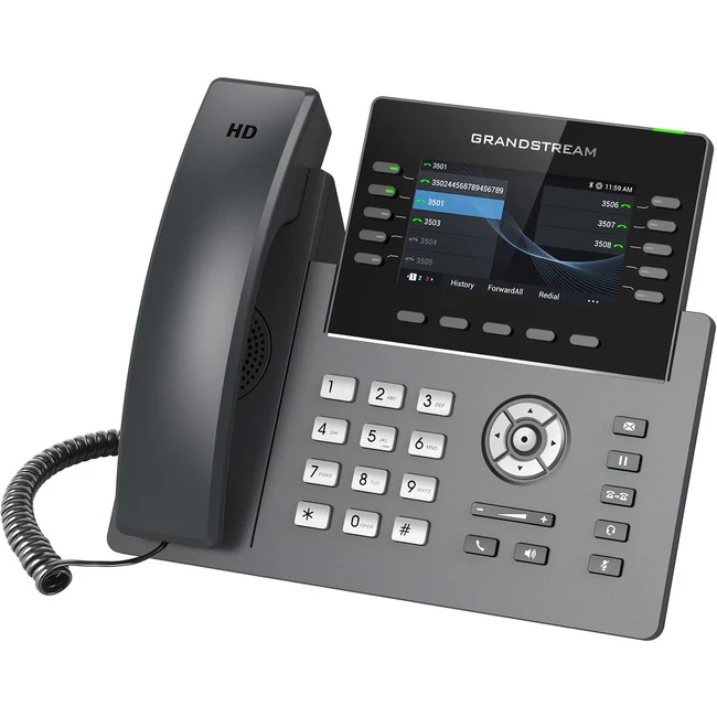Grandstream GRP2615 IP Phone - Corded - Corded/Cordless - Wi-Fi, Bluetooth - Desktop, Wall Mountable - VoIP - IEEE 802.11a/b/g/n/ac - 2 x Network (RJ-45) - PoE Ports