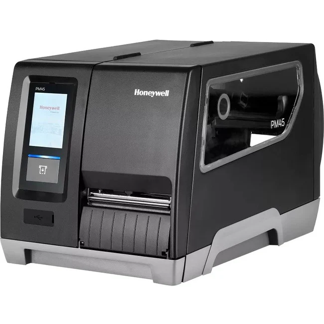Honeywell PM45A Industrial Thermal Transfer Printer - Monochrome - Label Print - Ethernet - Display Screen - 47.20" Print Length - 4.09" Print Width - 9.84 in/s Mono - 406 dpi - Wireless LAN - 4.49" Label Width - Fingerprint, IPL, ZSim2, ZPL II, DPL, XML,