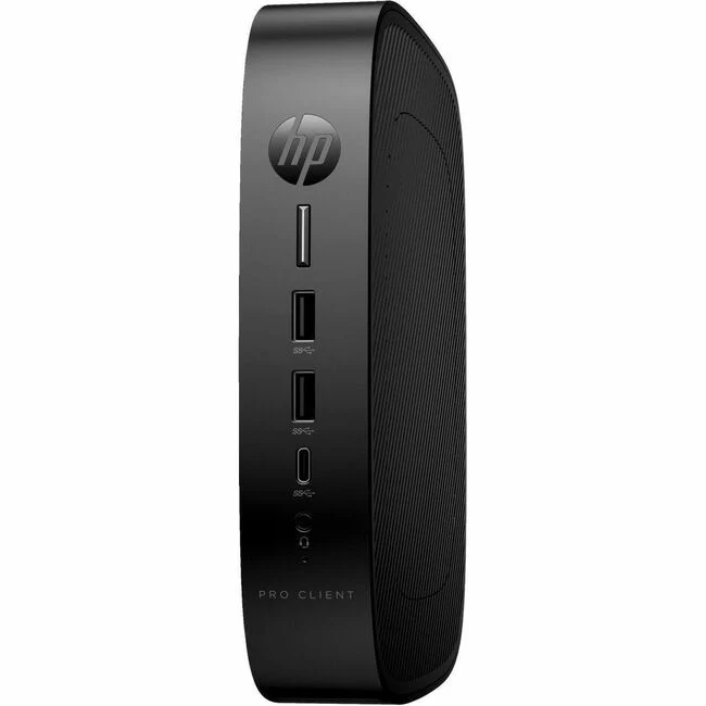 HP Pro t550 Thin Client - Intel Celeron J6412 Quad-core (4 Core) 2 GHz - Intel Chip - 8 GB RAM DDR4 SDRAM - DDR4-3200/PC4-25600 - 32 GB Flash - Intel UHD Graphics - Gigabit Ethernet - IGEL OS - IEEE 802.11ax - Bluetooth 5.3 - DisplayPort - Network (RJ-45)