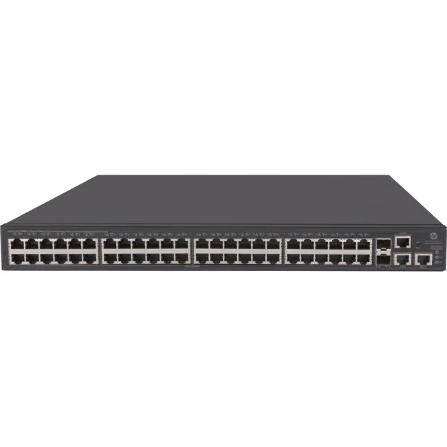 HPE 1950-48G-2SFP+-2XGT-PoE+(370W) Switch - 50 Ports - Manageable - Gigabit Ethernet, 10 Gigabit Ethernet - 10/100Base-TX, 10/100/1000Base-T, 10GBase-T, 10GBase-X - Refurbished - 3 Layer Supported - Modular - Twisted Pair, Optical Fiber - 1U High - Rack-m