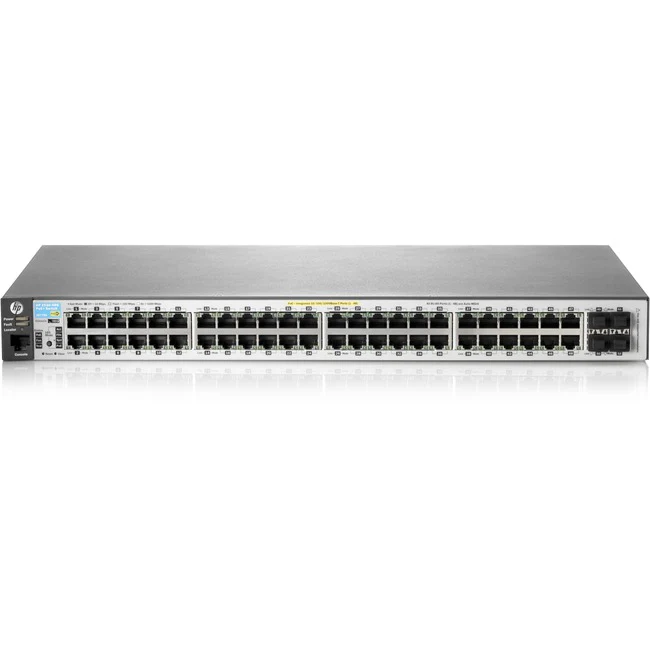 HPE 2530-48G-PoE+ Switch - 48 Ports - Manageable - Gigabit Ethernet - 10/100/1000Base-T, 1000Base-X - Refurbished - 2 Layer Supported - 4 SFP Slots - Twisted Pair, Optical Fiber - 1U High - Rack-mountable, Wall Mountable, Desktop - Lifetime Limited Warran