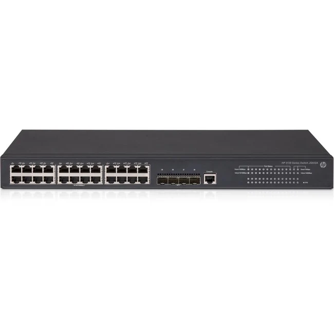 HPE 5130-24G-4SFP+ EI Switch - 24 Ports - Manageable - 10/100/1000Base-T, 10GBase-X - Refurbished - 3 Layer Supported - 4 SFP Slots - Twisted Pair - 1U High - Rack-mountable