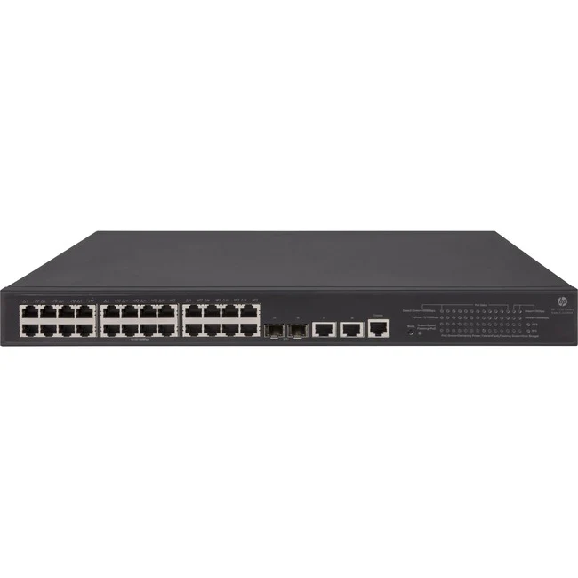 HPE 5130-24G-PoE+-2SFP+-2XGT (370W) EI Switch - 26 Ports - Manageable - Gigabit Ethernet, 10 Gigabit Ethernet - 10/100/1000Base-TX, 10GBase-X, 10GBase-T - Refurbished - 3 Layer Supported - Twisted Pair, Optical Fiber