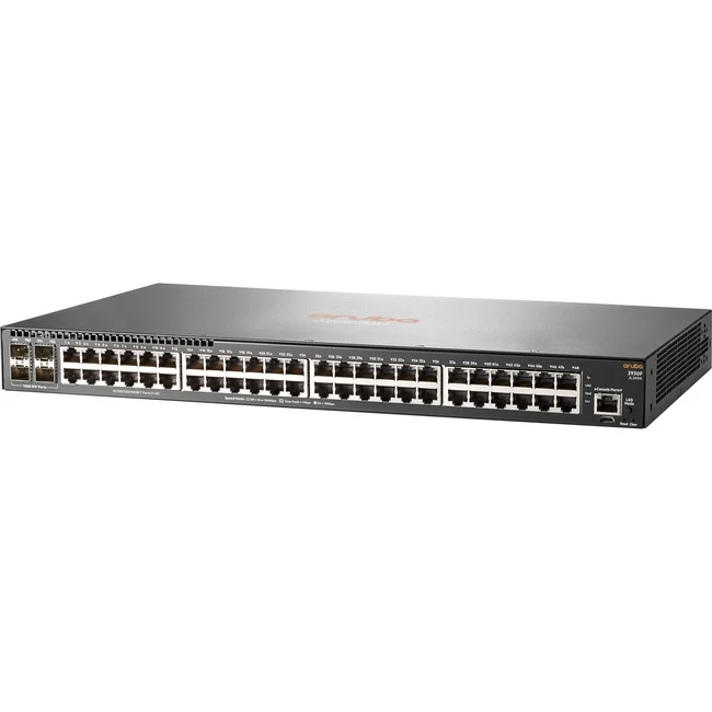 HPE Aruba 2930F 48G 4SFP Switch - 48 Ports - Manageable - Gigabit Ethernet - 1000Base-X, 10/100/1000Base-TX - 3 Layer Supported - Modular - 4 SFP Slots - Twisted Pair, Optical Fiber - 1U High - Rack-mountable, Desktop