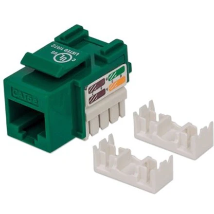Intellinet Keystone Jack, Cat5e, UTP, Punch-down, Green