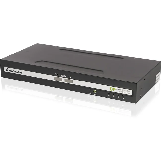 IOGEAR 2-Port Single View DisplayPort KVM Switch w/Audio - 2 Computer(s) - 1 Local User(s) - 3840 x 2160 - 50 Hz, 60 Hz - 4 x USB - 3 x DisplayPort - TAA Compliant
