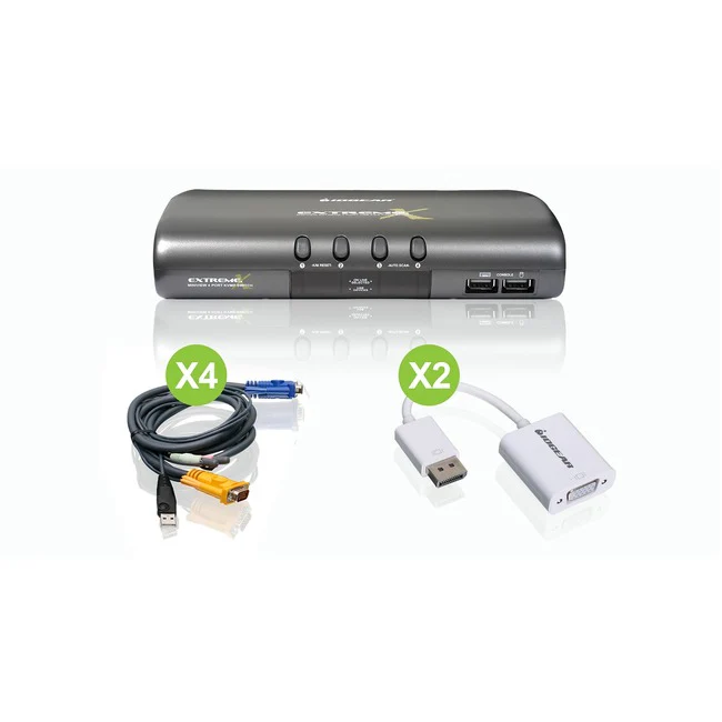 IOGEAR 4-Port VGA and DisplayPort KVMP Kit with Audio