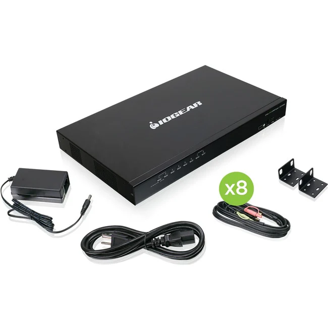 IOGEAR 8-Port USB HDMI KVMP Switch with USB Cable Sets (TAA Compliant) - 8 Computer(s) - 1 Local User(s) - 1920 x 1200 - 12 x USB - 9 x HDMI - Rack-mountable - 1U - TAA Compliant