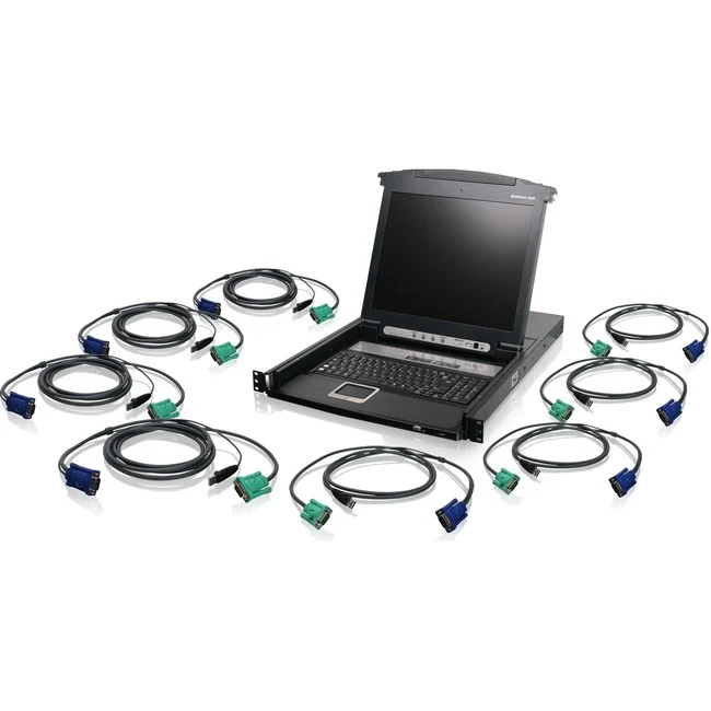 IOGEAR GCL1808KITU Rackmount LCD - 8 Computer(s) - 17" LCD - SXGA - 1280 x 1024 - Daisy Chain - TouchPad - 120 V AC, 230 V AC Input Voltage - Metal, Plastic