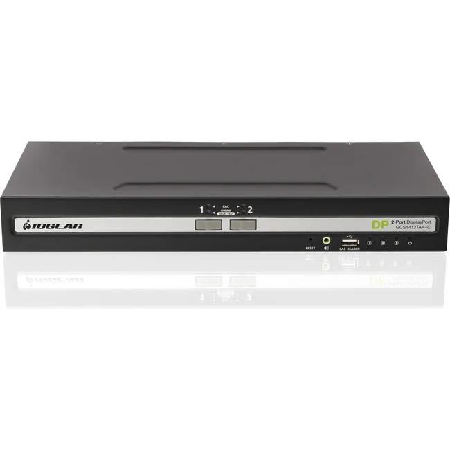 IOGEAR GCS1412TAA4C-UN KVM Switchbox - 2 Computer(s) - 1 Local User(s) - 3840 x 2160 - 7 x USB - 3 x DisplayPort - TAA Compliant
