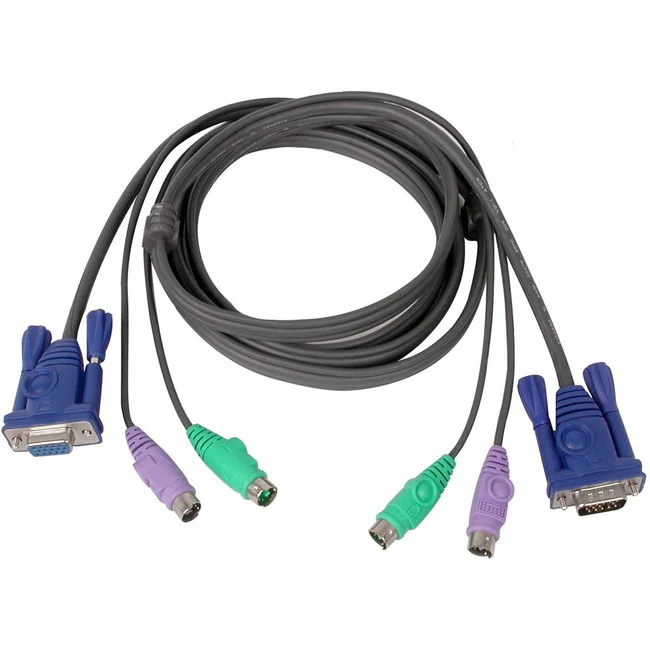 IOGEAR Micro-Lite Bonded All-in-One KVM Cable, 10 ft. , PS/2