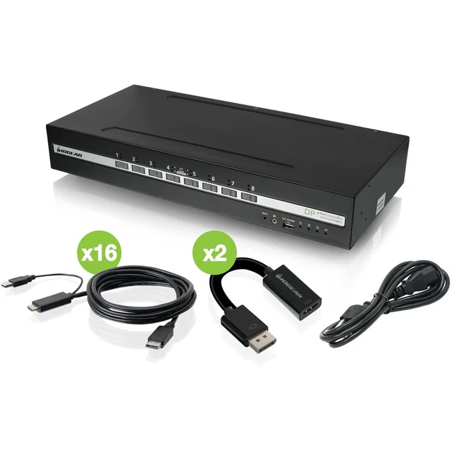IOGEAR Secure GCS1428TAA4C-UN KVM Switchbox - 8 Computer(s) - 1 Local User(s) - 3840 x 2160 - 50 Hz, 60 Hz - 19 x USB - TAA Compliant