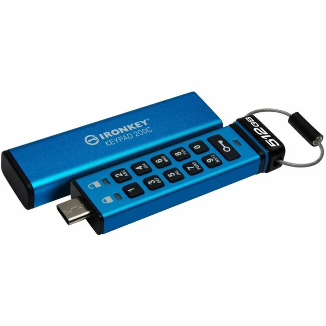 IronKey Keypad 200 512GB USB 3.2 (Gen 1) Type C Flash Drive - 512 GB - USB 3.2 (Gen 1) Type C - 280 MB/s Read Speed - 200 MB/s Write Speed - 256-bit AES, XTS-AES